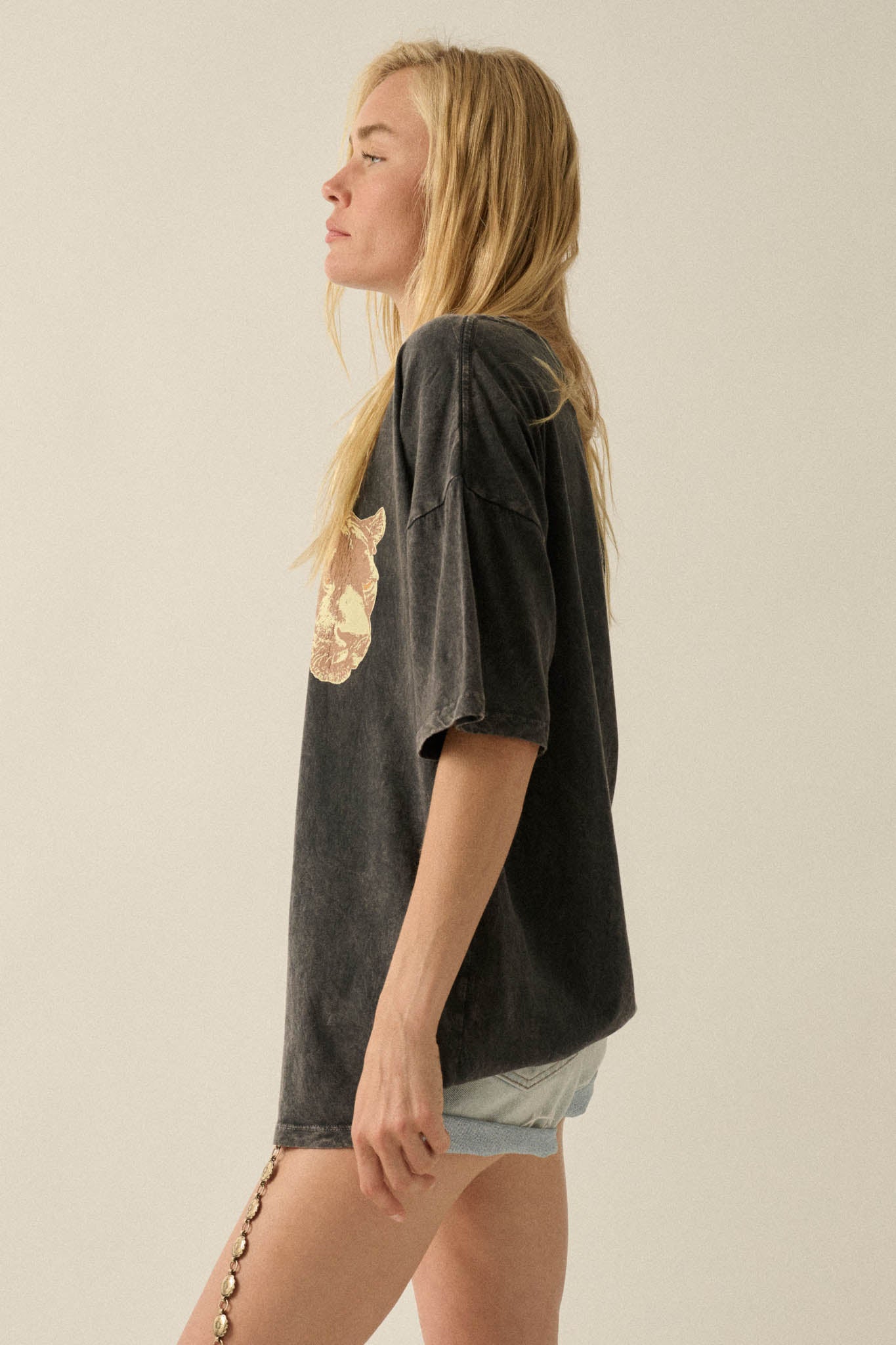 Panther Pack Vintage-Wash Oversize Graphic Tee - ShopPromesa