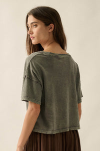Leap Frog Vintage-Wash Cropped Graphic Tee - ShopPromesa