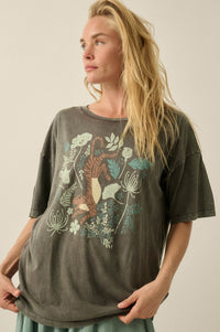 Jungle Tiger Vintage-Wash Oversize Graphic Tee - ShopPromesa
