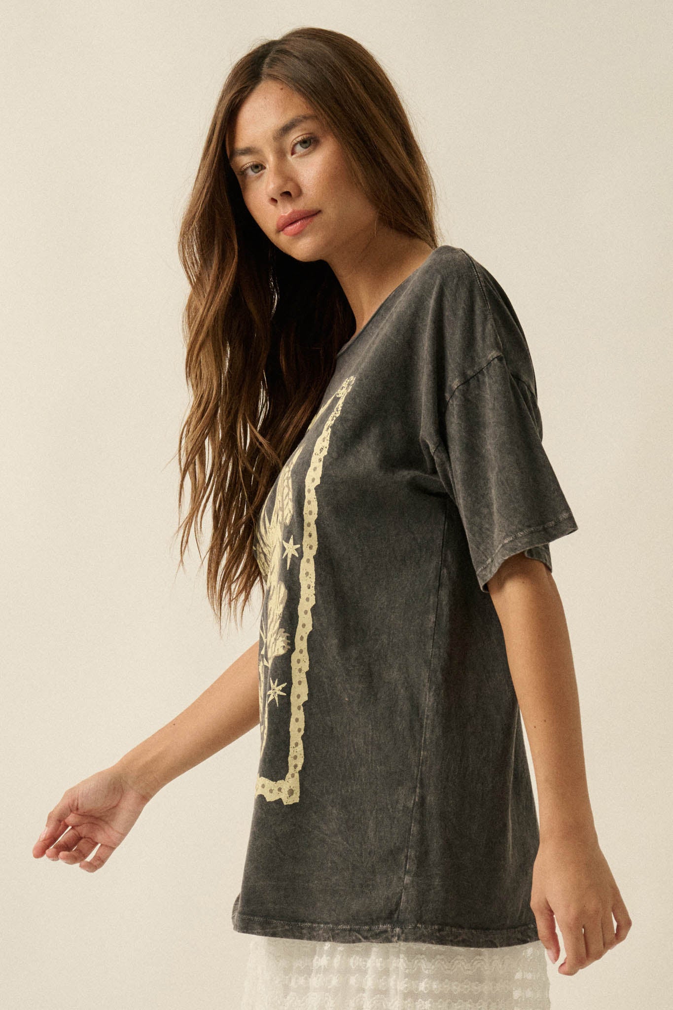 Twin Tigers Vintage-Wash Oversize Graphic Tee - ShopPromesa