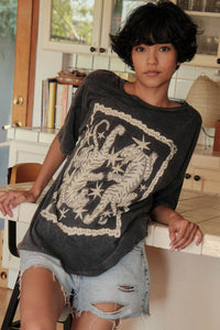 Twin Tigers Vintage-Wash Oversize Graphic Tee - ShopPromesa