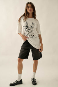 Dalmatian Duo Vintage-Print Oversize Graphic Tee - ShopPromesa