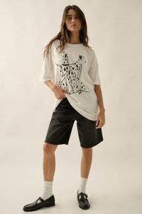 Dalmatian Duo Vintage-Print Oversize Graphic Tee - ShopPromesa