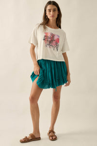 Cowgirl Ride Vintage-Print Cropped Graphic Tee - ShopPromesa