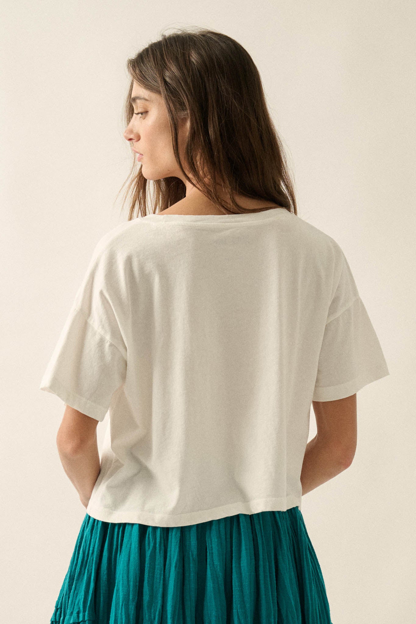 Cowgirl Ride Vintage-Print Cropped Graphic Tee - ShopPromesa