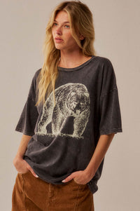Bear Necessities Vintage-Wash Oversize Graphic Tee - ShopPromesa