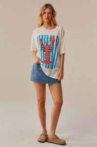 Lobster Lagoon Distressed Oversize Graphic Tee - ShopPromesa