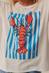 Lobster Lagoon Distressed Oversize Graphic Tee - ShopPromesa