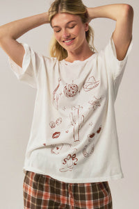 Rodeo Nights Distressed Oversize Western Graphic Tee - ShopPromesa
