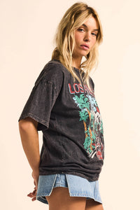 LA Road Trip Vintage-Wash Oversize Graphic Tee - ShopPromesa