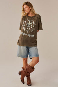 Cosmic Spirit Distressed Oversize Graphic Tee - ShopPromesa