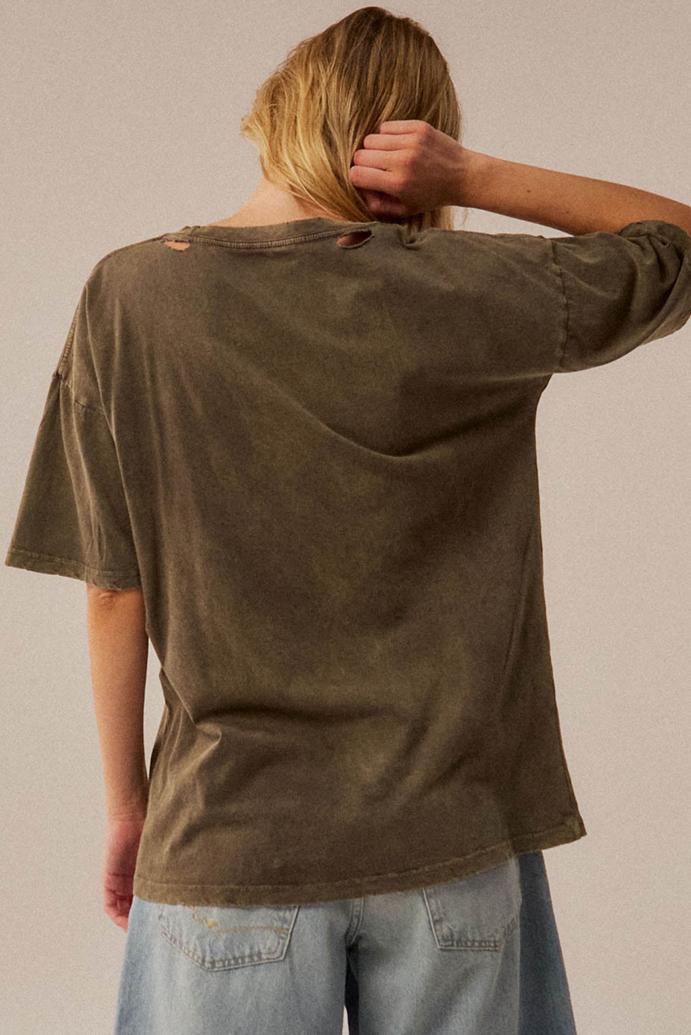 Cosmic Spirit Distressed Oversize Graphic Tee - ShopPromesa