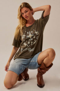 Cosmic Spirit Distressed Oversize Graphic Tee - ShopPromesa