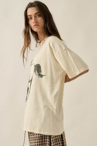 Running Free Distressed Oversize Horse Graphic Tee - ShopPromesa