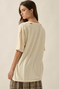 Running Free Distressed Oversize Horse Graphic Tee - ShopPromesa