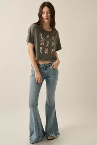 Booted Up Vintage-Wash Cropped Graphic Tee - ShopPromesa