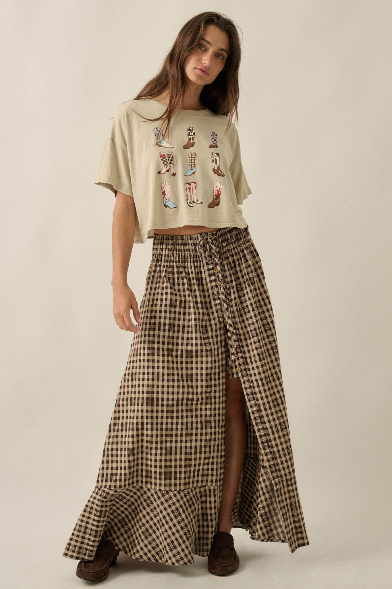 Booted Up Vintage-Wash Cropped Graphic Tee - ShopPromesa