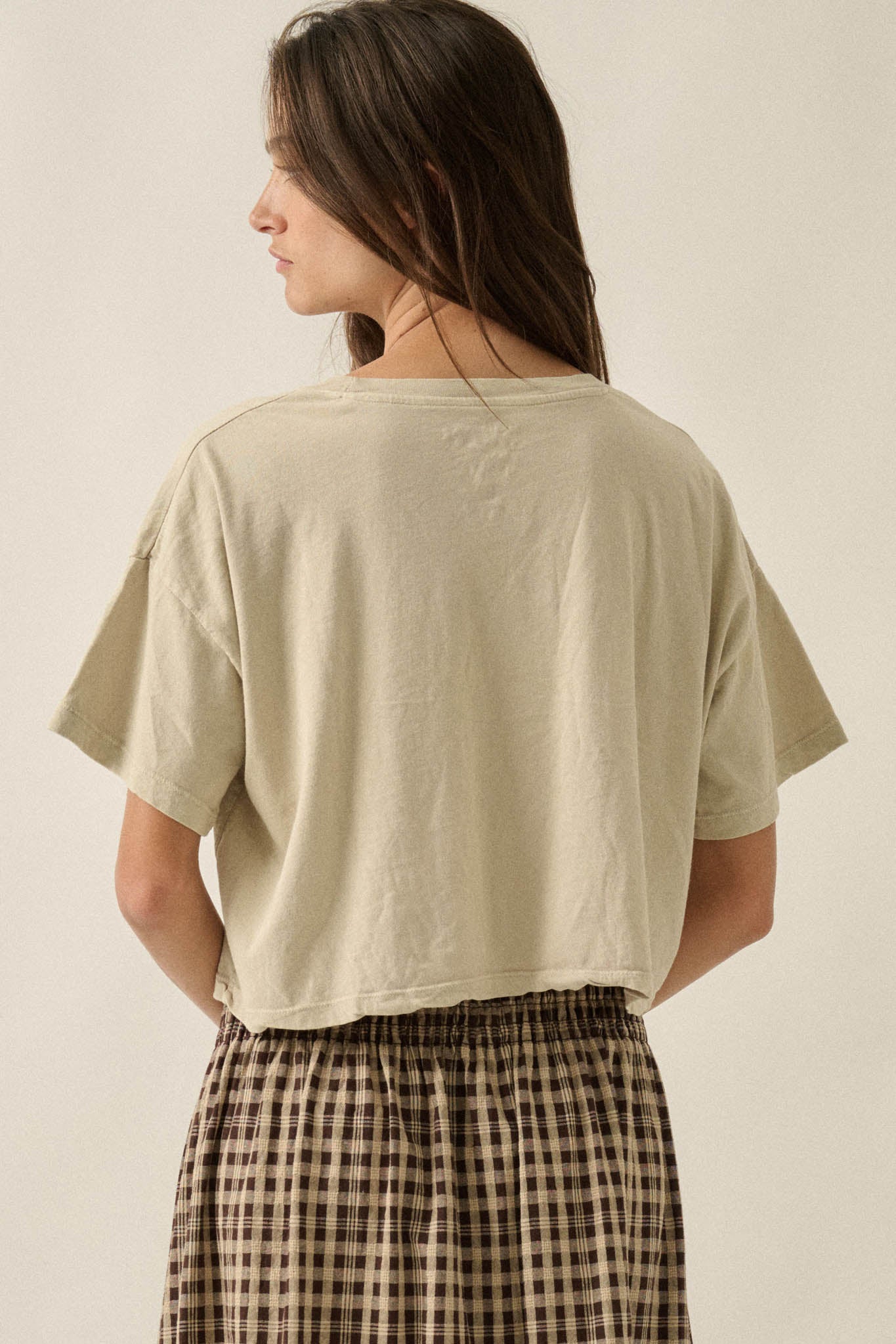 Booted Up Vintage-Wash Cropped Graphic Tee - ShopPromesa