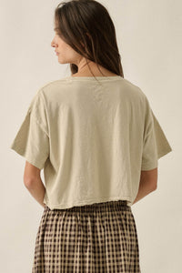 Booted Up Vintage-Wash Cropped Graphic Tee - ShopPromesa