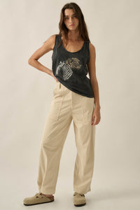 Safari Party Vintage Leopard & Zebra Graphic Tank Top - ShopPromesa