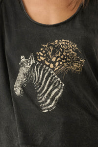 Safari Party Vintage Leopard & Zebra Graphic Tank Top - ShopPromesa