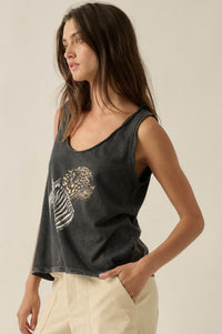 Safari Party Vintage Leopard & Zebra Graphic Tank Top - ShopPromesa