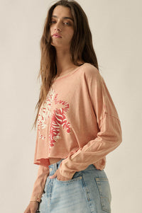 Tiger Twins Long-Sleeve Cropped Graphic Tee - ShopPromesa
