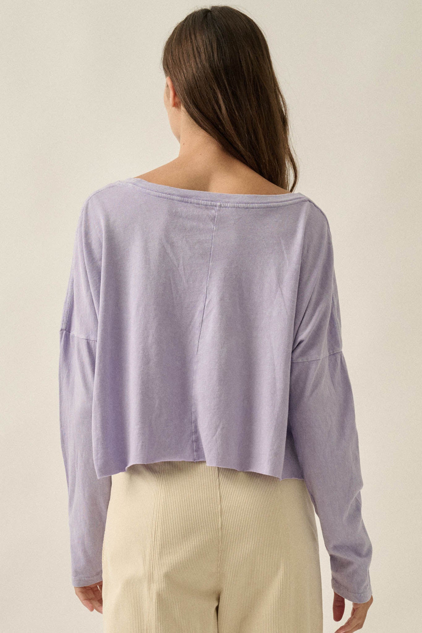Nordic Blossoms Cropped Long-Sleeve Graphic Tee - ShopPromesa
