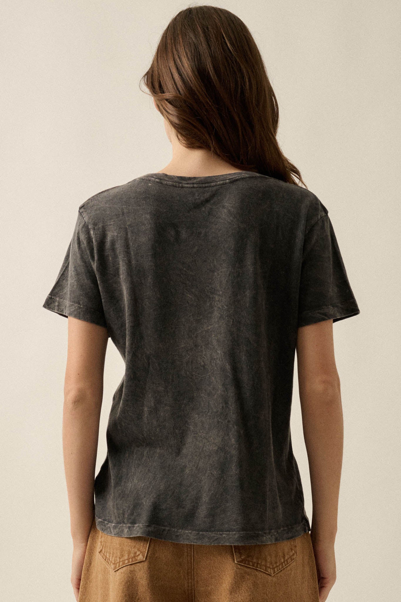 Star Stallion Vintage-Wash V-Neck Horse Graphic Tee - ShopPromesa