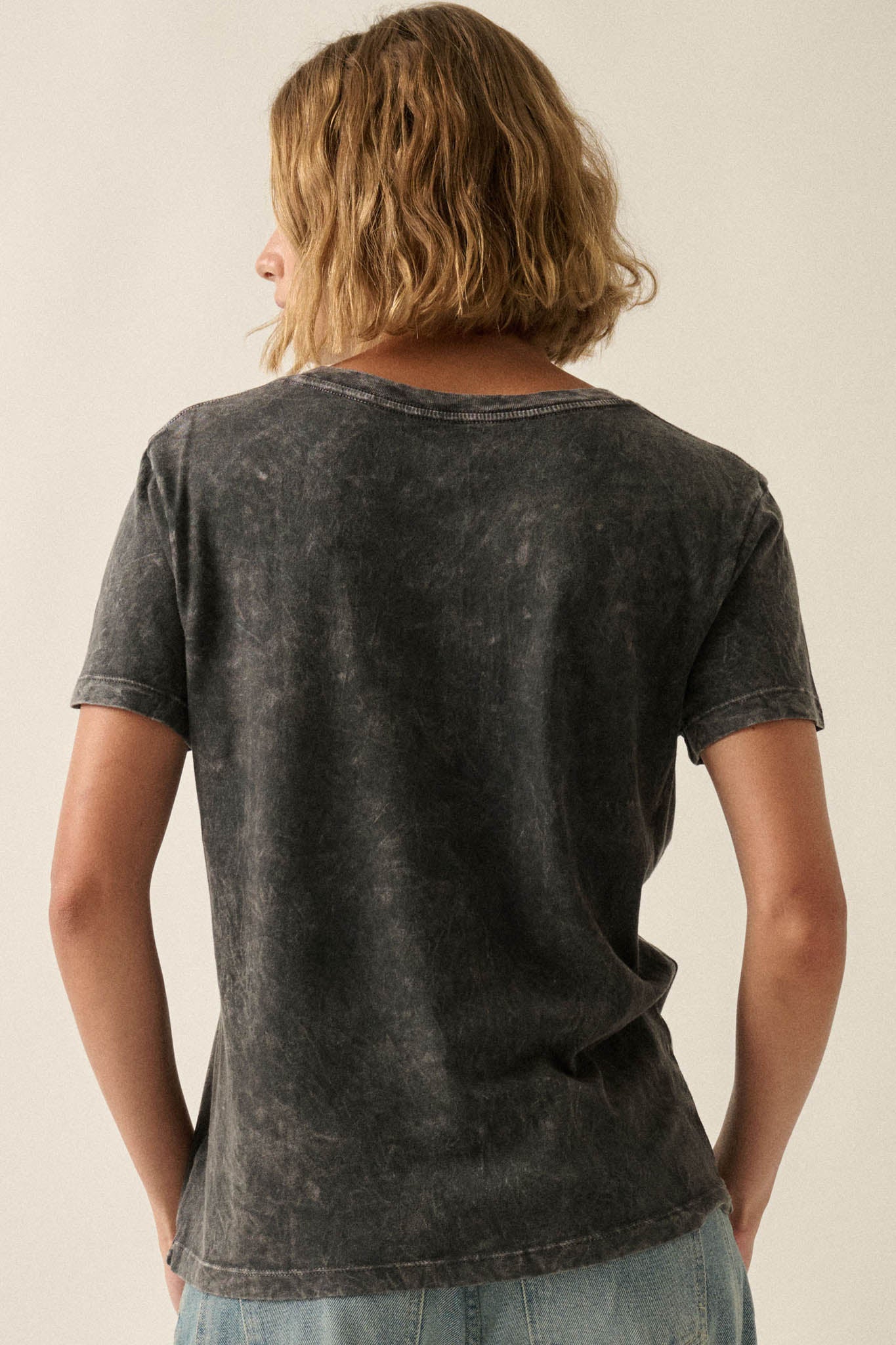 Lively Leopard Vintage-Wash V-Neck Graphic Tee - ShopPromesa