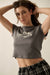 Cosmic Kittens Thermal Cropped Graphic Baby Tee - ShopPromesa
