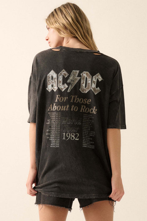 AC/DC 1982 World Tour Distressed Graphic Tee - ShopPromesa