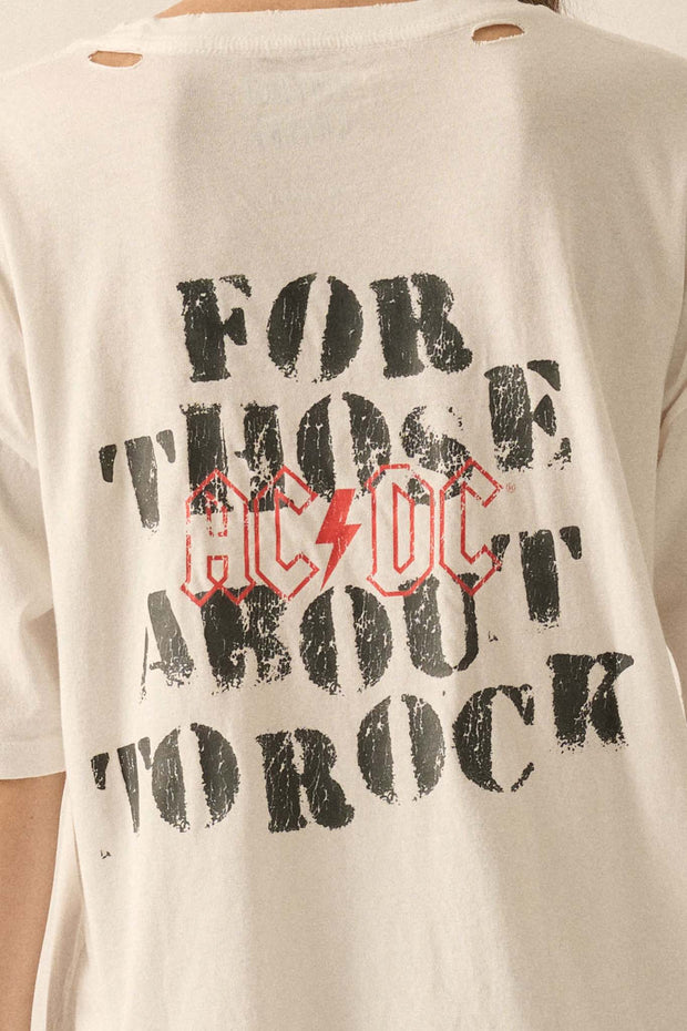 AC/DC About to Rock Distressed Graphic Tee - ShopPromesa