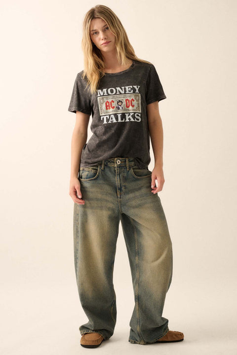 AD/DC Money Talks Vintage-Wash Graphic Tee - ShopPromesa