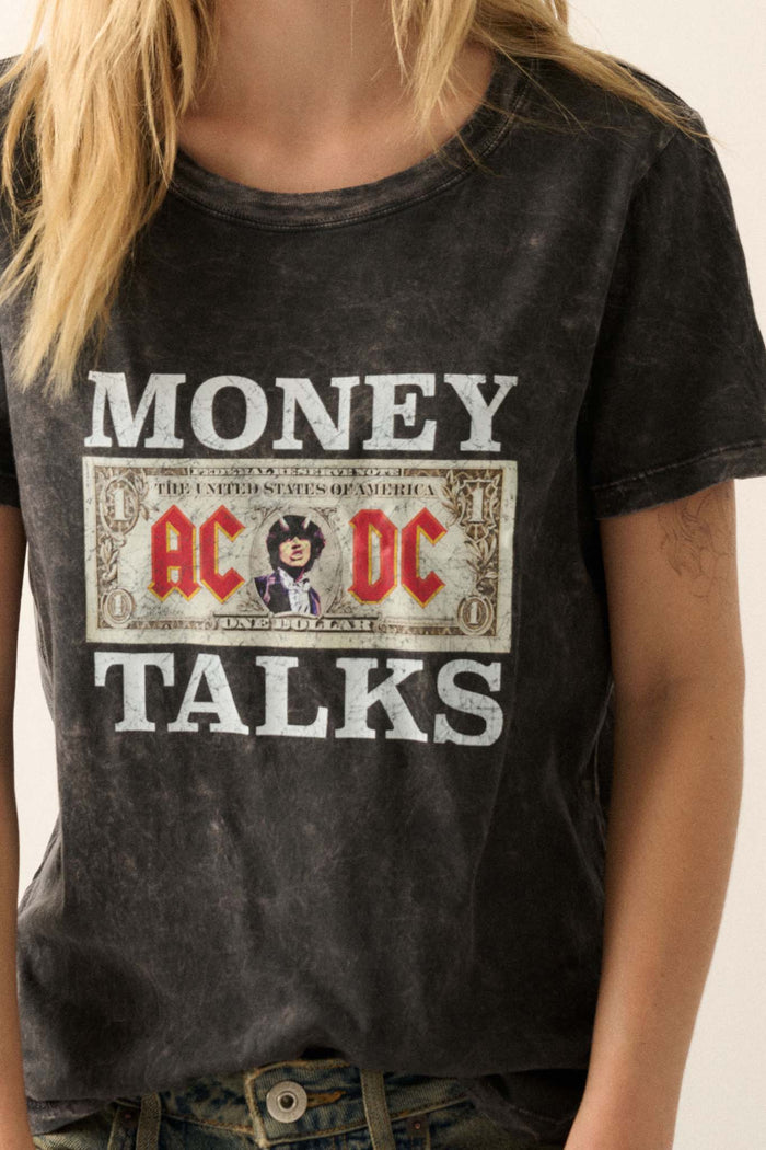 AD/DC Money Talks Vintage-Wash Graphic Tee - ShopPromesa