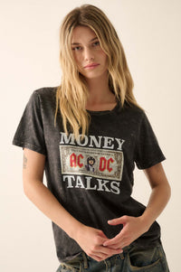 AD/DC Money Talks Vintage-Wash Graphic Tee - ShopPromesa