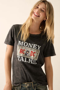 AD/DC Money Talks Vintage-Wash Graphic Tee - ShopPromesa