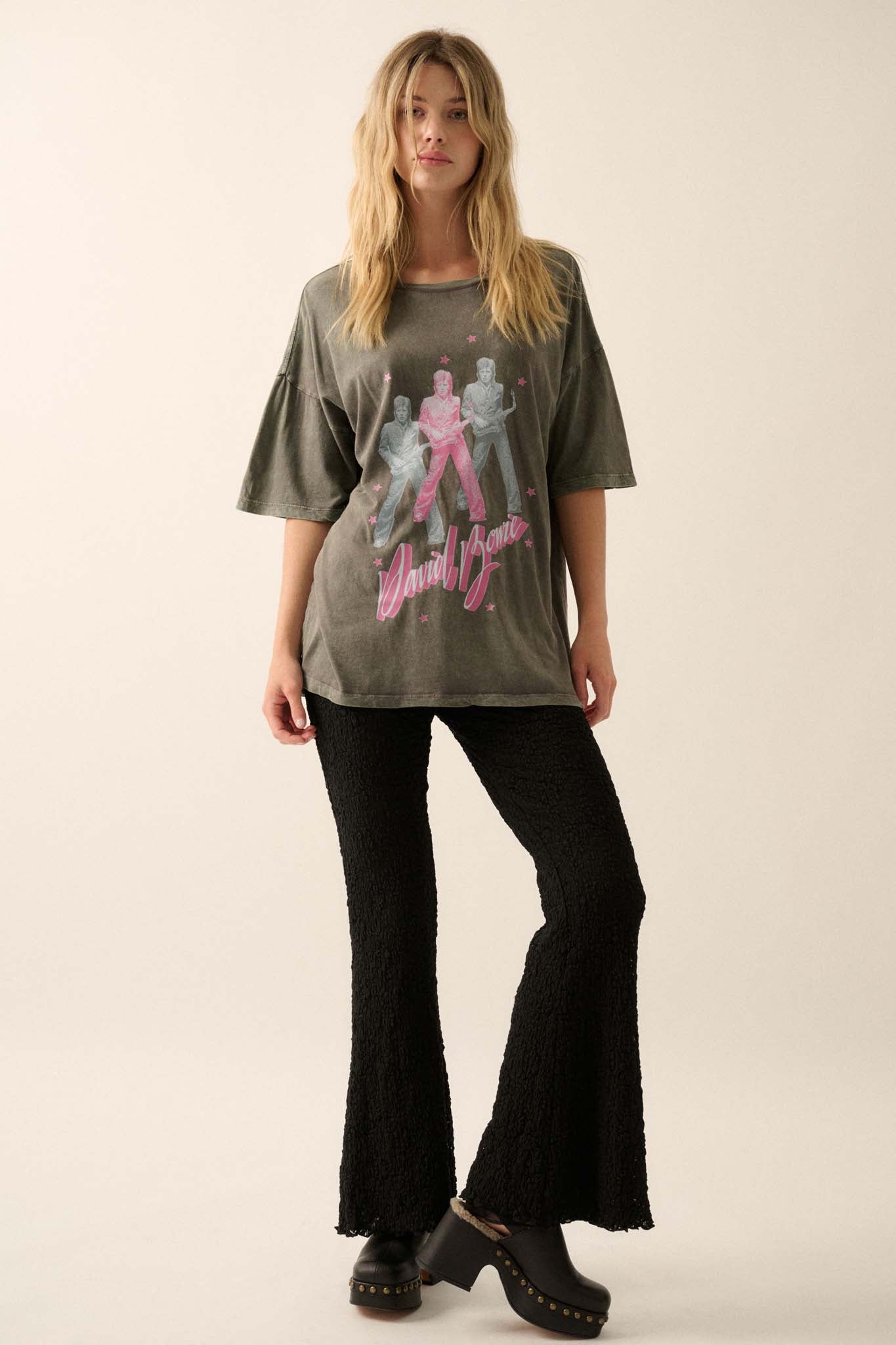 David Bowie Saxophone Oversize Graphic Tee - ShopPromesa