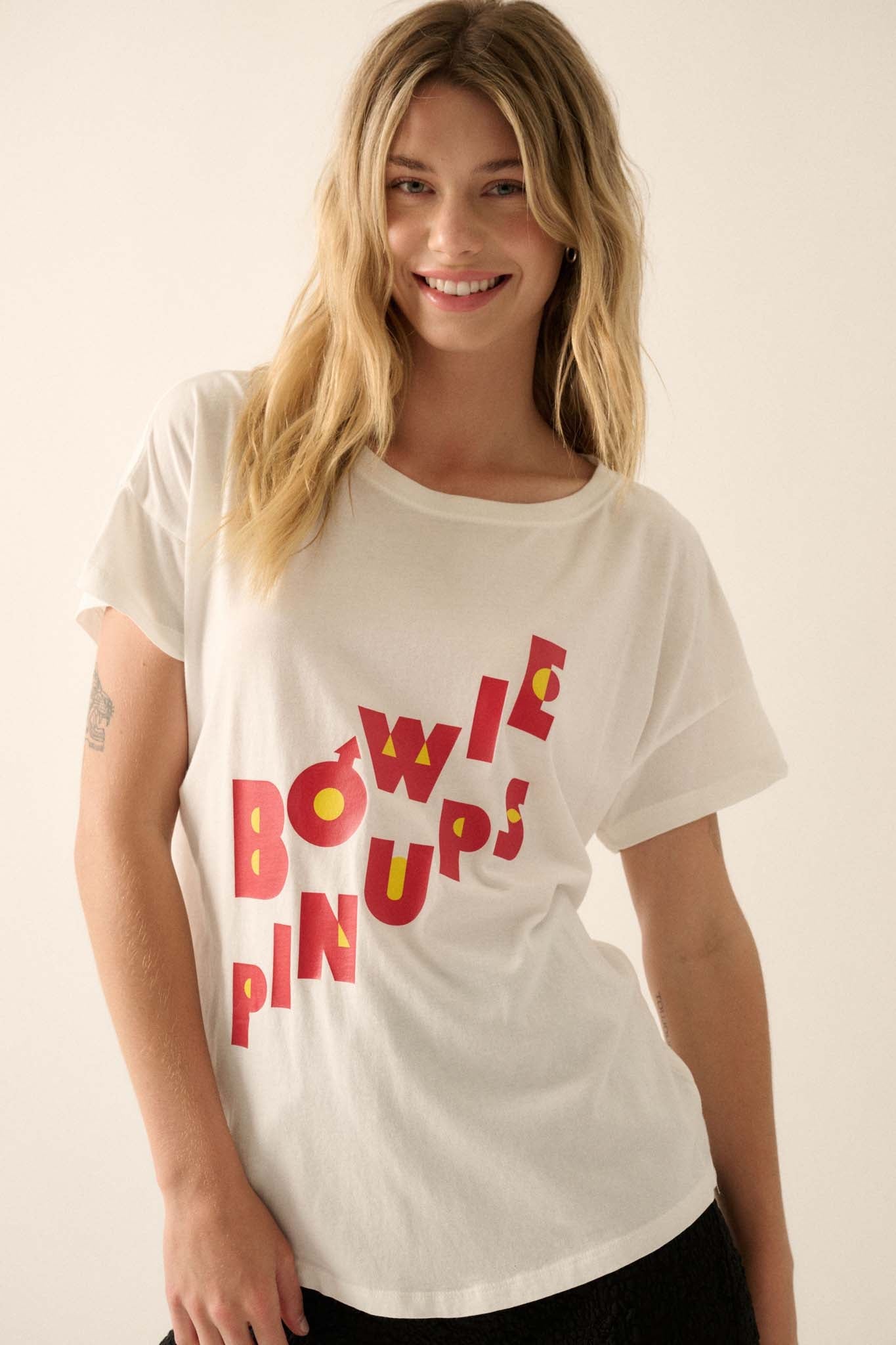 David Bowie Pinups Garment-Wash Graphic Tee - ShopPromesa