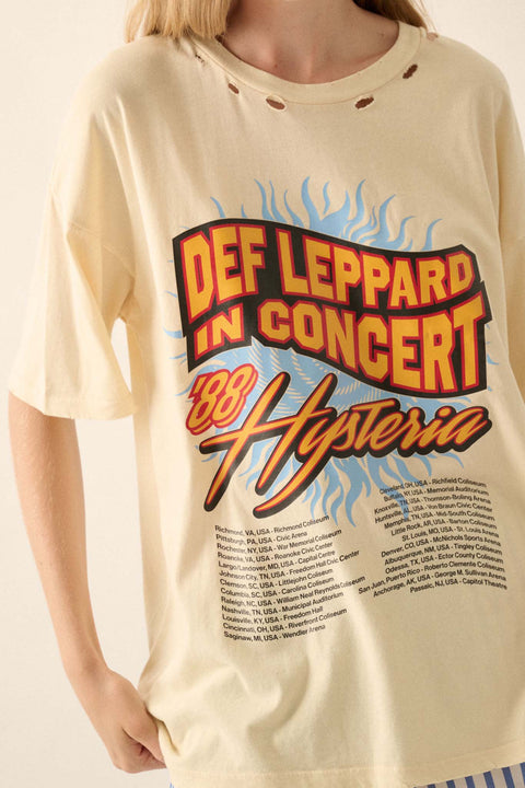 Def Leppard Hysteria Tour Distressed Graphic Tee - ShopPromesa