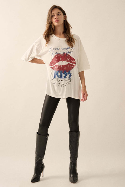 KISS Made for Loving You Distressed Graphic Tee - ShopPromesa