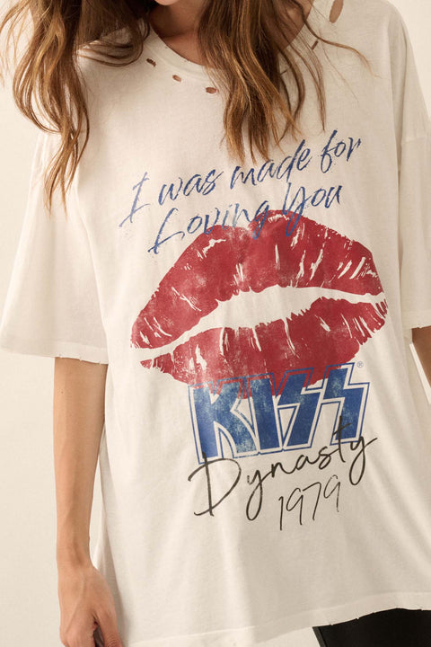 KISS Made for Loving You Distressed Graphic Tee - ShopPromesa