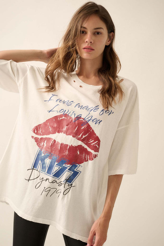 KISS Made for Loving You Distressed Graphic Tee - ShopPromesa