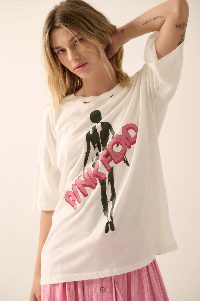 Pink Floyd Shine On Distressed Oversize Graphic Tee - ShopPromesa