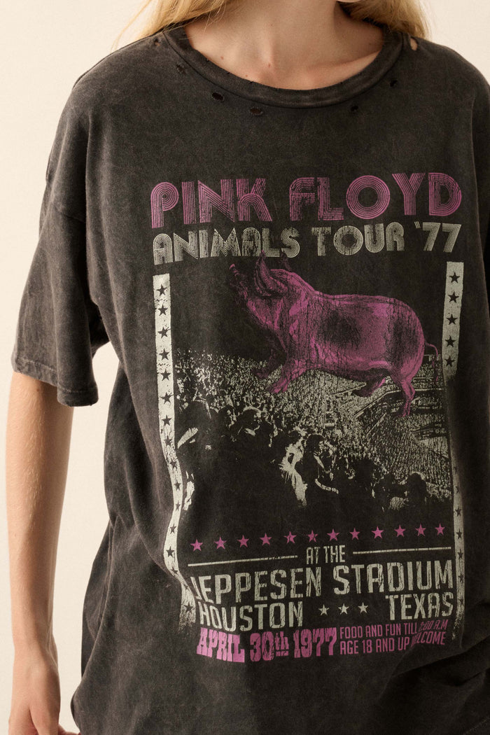 Pink Floyd Animals Tour '77 Distressed Graphic Tee - ShopPromesa