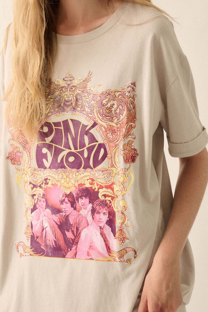 Pink Floyd 1967 Concert Poster Oversize Graphic Tee - ShopPromesa