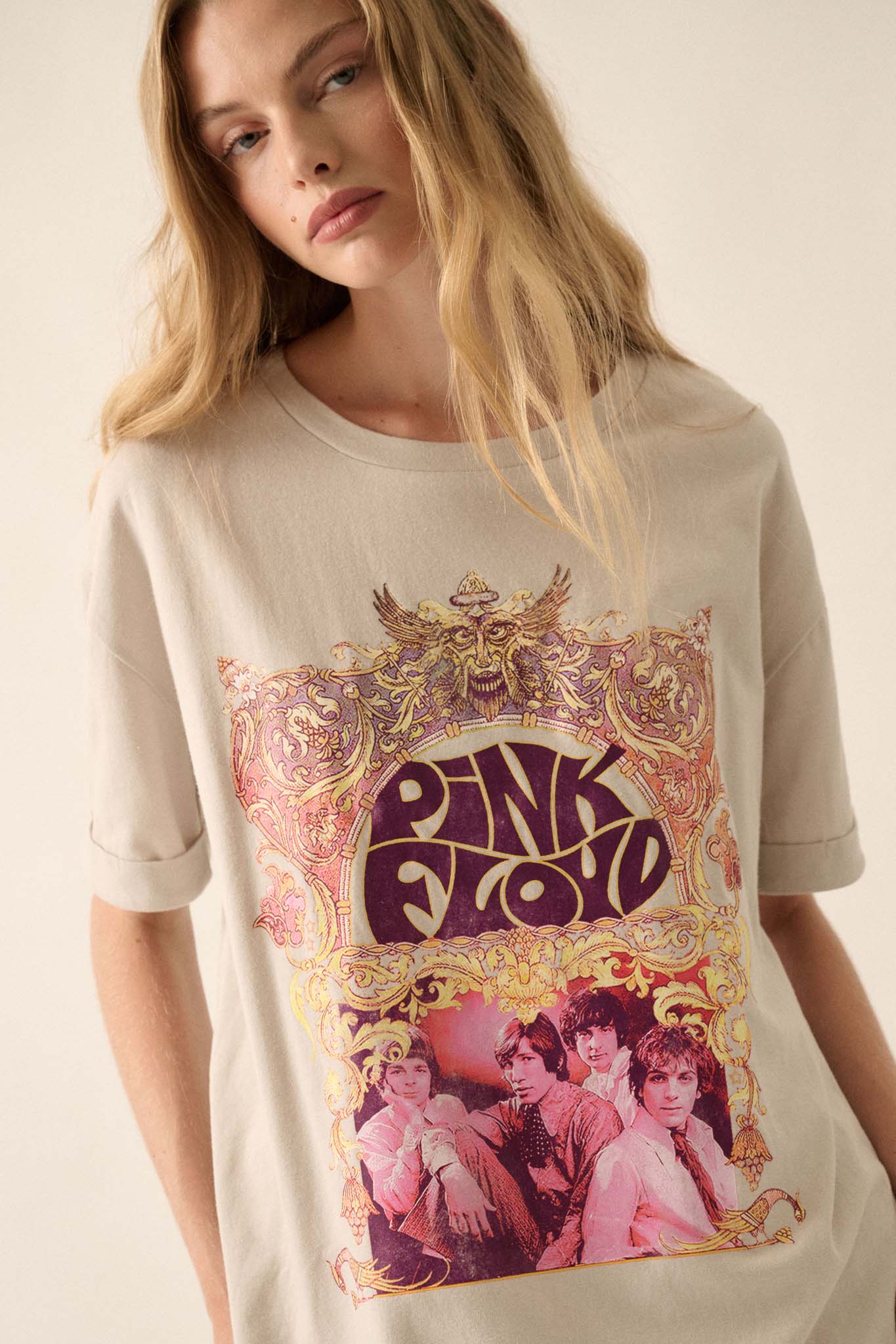 Pink Floyd 1967 Concert Poster Oversize Graphic Tee - ShopPromesa