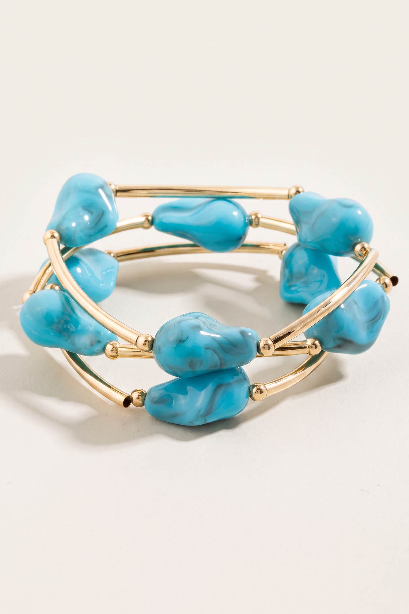 Belmont Marble Resin Beaded 3-Piece Bracelet Set - ShopPromesa