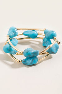 Belmont Marble Resin Beaded 3-Piece Bracelet Set - ShopPromesa