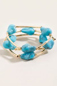 Belmont Marble Resin Beaded 3-Piece Bracelet Set - ShopPromesa